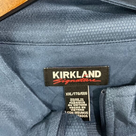 NEW Kirkland Signature Mens XXL Blue Quarter-Zip Long-Sleeve Pullover Sweatshirt - Picture 4 of 7